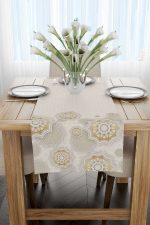 Bej Krem Ramazan Temalı Motif Desenli Dijital Baskılı Runner CGH1289-RN - Görsel 2