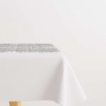 Turkuaz Gri Damask Desenli Masaörtüsü CGH130-MS