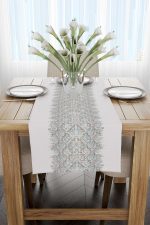 Turkuaz Gri Damask Desenli Runner - CGH130-RN - Görsel 2