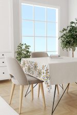 Krem Turuncu Ramazan Temalı Dekoratif Desenli Dijital Baskılı Masaörtüsü CGH1304-MS - Görsel 2