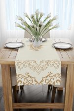 Krem Kahverengi Ramazan Temalı Dekoratif Desenli Dijital Baskılı Runner CGH1306-RN - Görsel 2