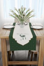 Yeşil Beyaz Ramazan Temalı Dekoratif Desenli Dijital Baskılı Runner CGH1308-RN - Görsel 2