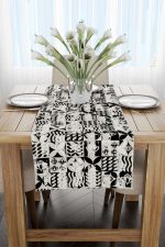 Siyah Krem Dekoratif Geometrik Runner - CGH131-RN - Görsel 2