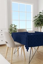Lacivert Beyaz Ramazan Temalı Dekoratif Desenli Dijital Baskılı Masaörtüsü CGH1314-MS - Görsel 2