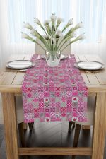 Pembe Gri Ramazan Temalı Dekoratif Desenli Dijital Baskılı Runner CGH1327-RN - Görsel 2