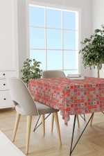 Kırmızı Gri Ramazan Temalı Dekoratif Desenli Dijital Baskılı Masaörtüsü CGH1333-MS - Görsel 2