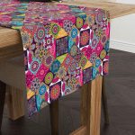 Pembe Etnik Motif Desenli Dijital Baskılı Runner CGH1335-2-RN
