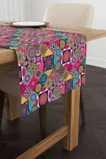 Pembe Etnik Motif Desenli Dijital Baskılı Runner CGH1335-2-RN