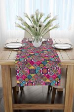 Pembe Etnik Motif Desenli Dijital Baskılı Runner CGH1335-2-RN - Görsel 2