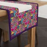 Pembe Mor Ramazan Temalı Motif Desenli Dijital Baskılı Runner CGH1336-RN
