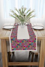 Krem Mor Ramazan Temalı Motif Desenli Dijital Baskılı Runner CGH1337-RN - Görsel 2