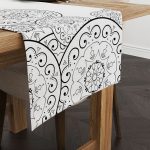 Gri Siyah Ramazan Temalı Motif Desenli Dijital Baskılı Runner CGH1340-RN