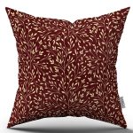 Çift Taraflı Bordo Çiçek Motif Desenli Dijital Baskılı Kırlent Yastık Kılıf CGH1353-CT