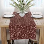 Bordo Çiçek Motif Desenli Dijital Baskılı Runner CGH1353-RN