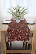 Bordo Çiçek Motif Desenli Dijital Baskılı Runner CGH1353-RN