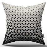 Siyah Krem Geometrik Modern Kırlent Yastık Kılıfı - CGH135