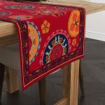 Kırmızı Etnik Motif Vintage Desenli Dijital Baskılı Runner CGH1375-RN