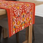 Turuncu Etnik Motif Kilim Desenli Dijital Baskılı Runner CGH1376-RN