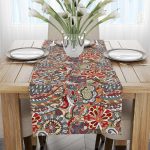 Kırmızı Mavi Goblen Motif Desenli Dijital Baskılı Runner CGH1388-RN