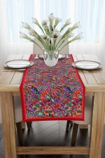 Kırmızı Etnik Motifli Vintage Desenli Dijital Baskılı Runner CGH1398-RN - Görsel 2