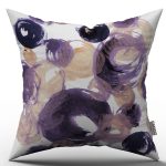 Mor Beyaz Geometrik Soyut Kırlent Yastık Kılıfı - CGH234