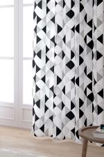 Beyaz Siyah Modern Geometrik Dijital Baskılı Perde CGH245-PR - Görsel 2