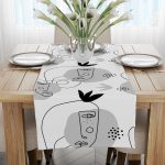 Siyah Gri Modern Figür Desenli Runner - CGH246-RN