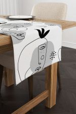 Siyah Gri Modern Figür Desenli Runner - CGH246-RN - Görsel 2