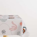 Gri Pembe Modern Göz Desenli Masaörtüsü CGH248-MS
