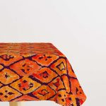 Kahverengi Turuncu Etnik Desenli Masaörtüsü CGH261-MS