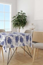 Beyaz Lacivert Marin Desenli Masaörtüsü CGH269-MS - Görsel 2