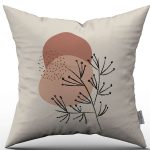 Pembe Krem Modern Soyut Çiçekli Dekoratif Kırent Kılıfı - CGH276