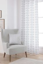Beyaz Siyah Geometrik Dijital Baskılı Perde CGH316-PR