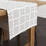 Beyaz Siyah Geometrik Dijital Baskılı Runner - - CGH316-RN