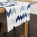 Beyaz Mavi Modern Geometrik Desenli Runner - CGH341-RN