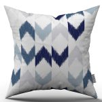Beyaz Mavi Modern Geometrik Desenli Kırlent Yastık Kılıfı - CGH341