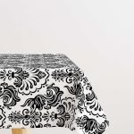 Siyah Beyaz Etnik Damask Desenli Masaörtüsü CGH343-MS