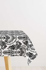 Siyah Beyaz Etnik Damask Desenli Masaörtüsü CGH343-MS