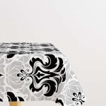 Siyah Beyaz Etnik Damask Desenli Masaörtüsü CGH344-MS
