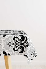 Siyah Beyaz Etnik Damask Desenli Masaörtüsü CGH344-MS