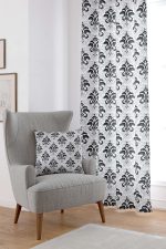 Gri Damask Desenli Dijital Baskılı Perde CGH344-PR