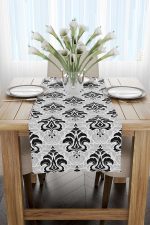 Siyah Beyaz Etnik Damask Desenli Runner - CGH344-RN - Görsel 2