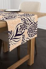 Kahverengi Siyah Leopar Desenli Dijital Baskı Runner - CGH347-RN - Görsel 2