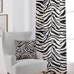 Siyah Bej Zebra Desenli Dijital Baskılı Perde CGH348-PR