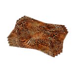 Kahverengi Turuncu Zebra Leopar Desenli Dijital Baskı Amerikan Servisi 4'lü Set CGH350-AS