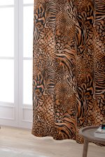 Kahverengi Turuncu Zebra Leopar Desenli Dijital Baskılı Perde CGH350-PR - Görsel 2