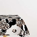 Kahverengi Beyaz Leopar Desenli Dijital Baskılı Masaörtüsü CGH353-MS