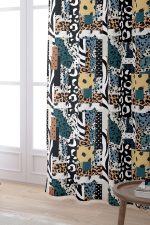 Kahverengi Mavi Modern Leopar Desenli Dijital Baskılı Perde CGH354-PR - Görsel 2