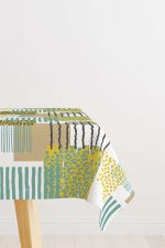 Sarı Mavi Modern Leopar Desenli Dijital Baskılı Masaörtüsü CGH356-MS
