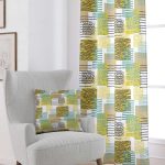 Sarı Mavi Modern Leopar Desenli Dijital Baskılı Perde CGH356-PR